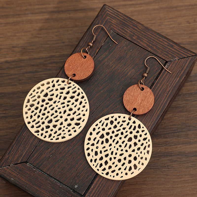 Boho Vintage Cross Wood Earrings - product image 19