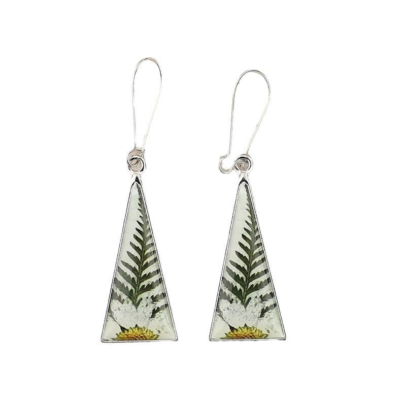 Vintage Geometric Floral Cross Resin Earrings - product image 5