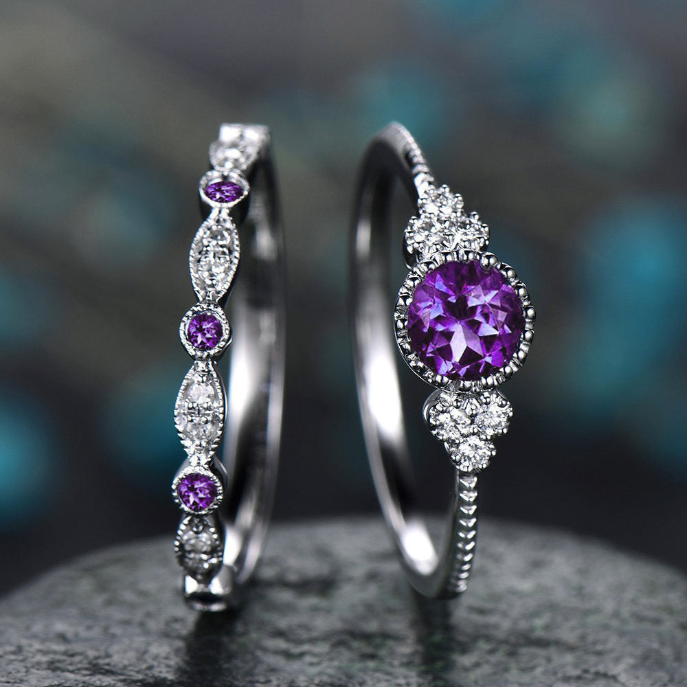 Ring Fashionable Zircon Ring for Women Two-piece Set of Micro-inlaid Emerald - product image 4
