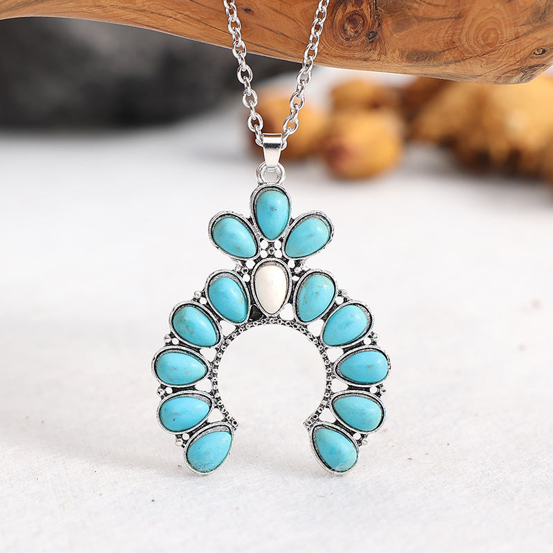 Western Turquoise Floral Necklace - product image 10