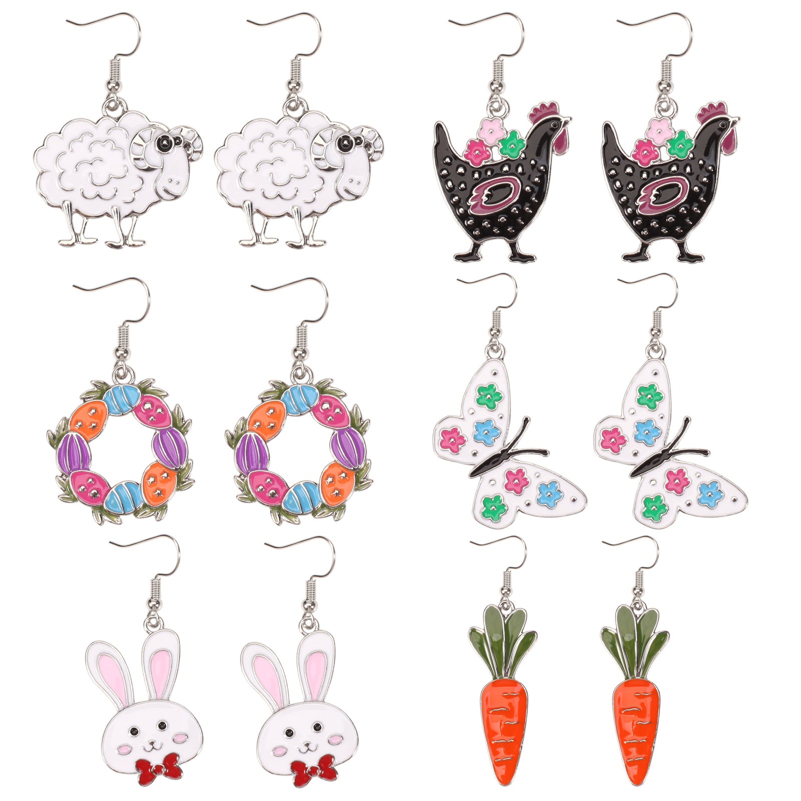 Easter Earrings Cartoon Cute Rabbit Easter Egg Carrot Earrings Spring Holiday - product image 1