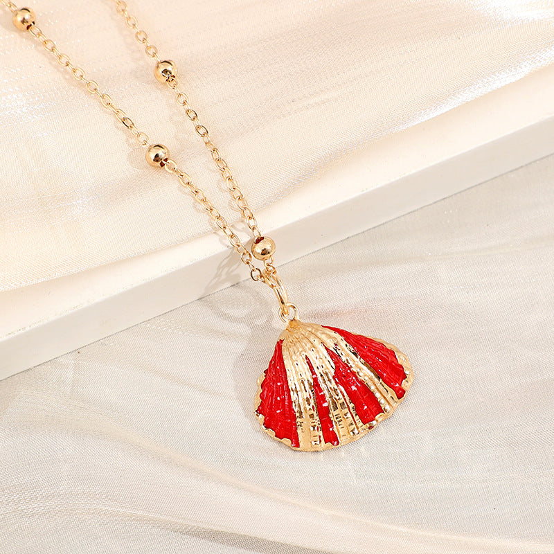 2019aliexpress : Ocean‑style Necklace with Gold‑trimmed Seashells and Conch - product image 16