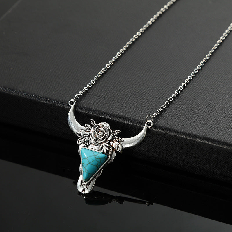 Western Turquoise Vintage Floral Cow Skull Jewelry Set - product image 10