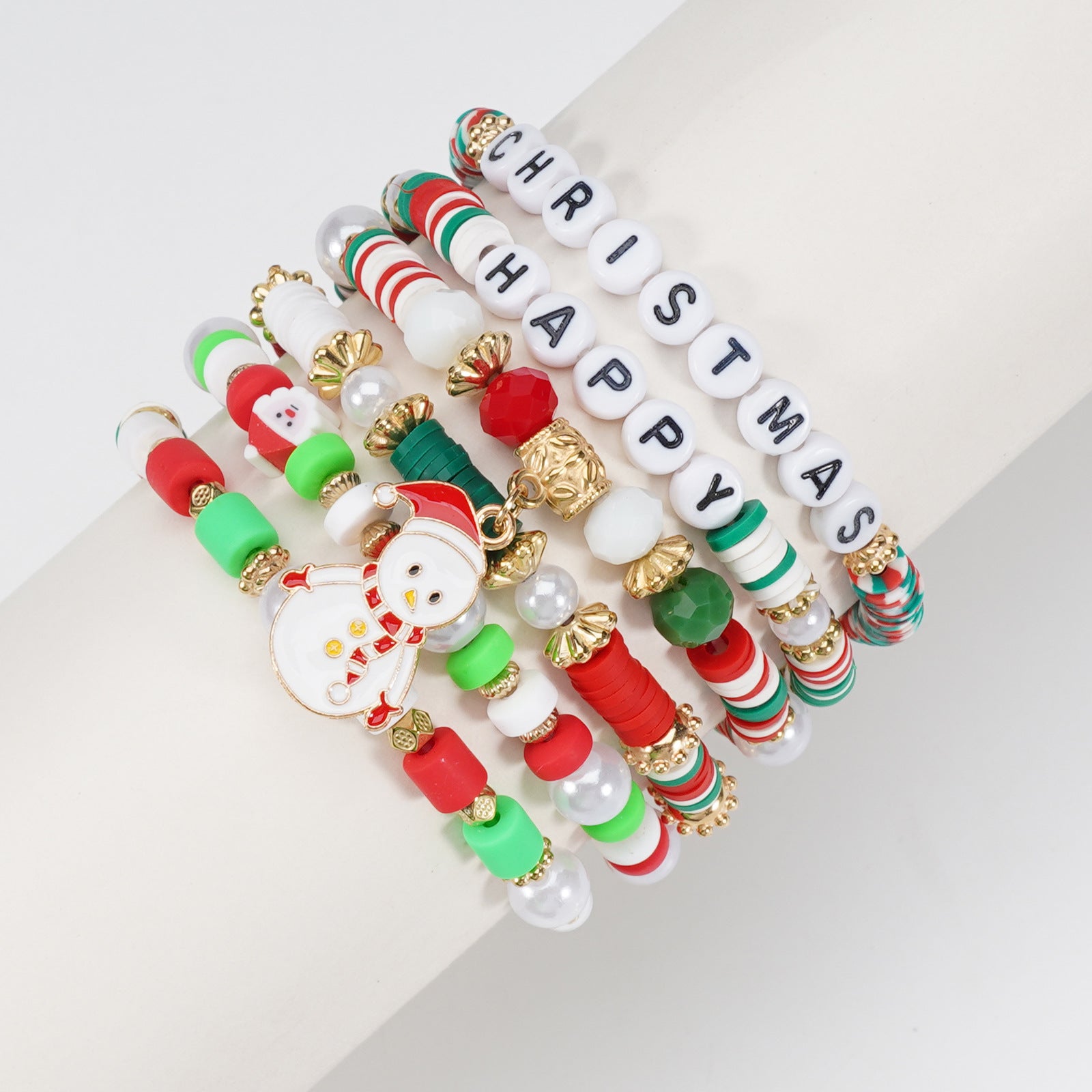 Christmas Bracelet Snowman Handmade Christmas Tree Santa Claus Reindeer - product image 3