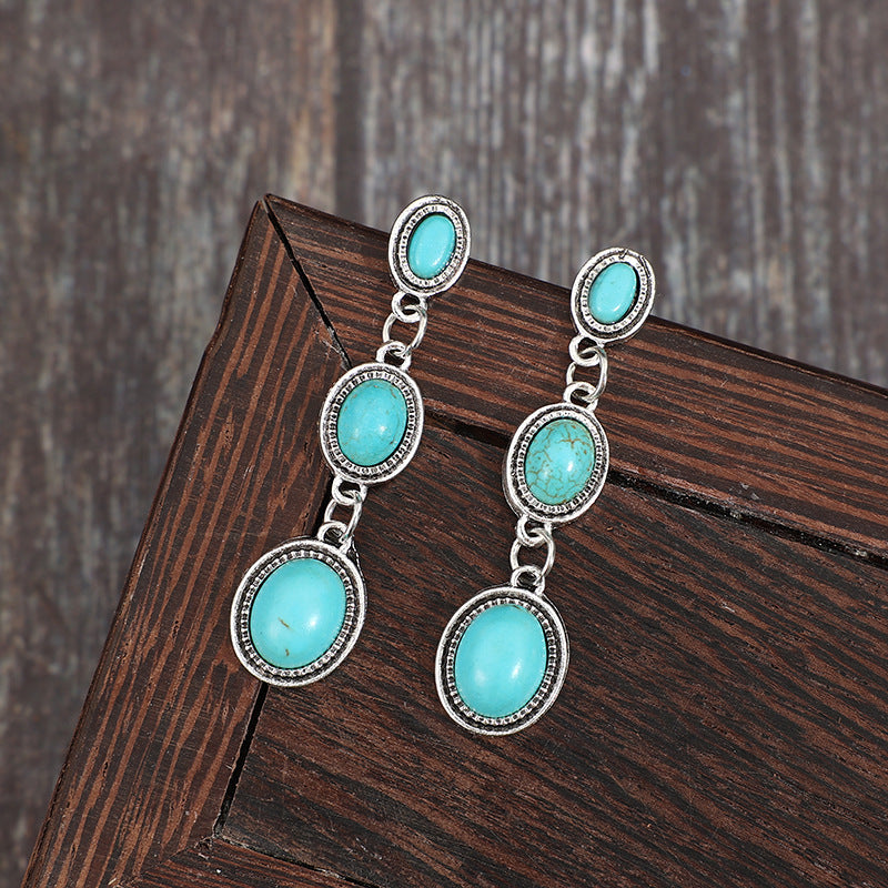 Turquoise Boho Vintage Earrings - product image 3