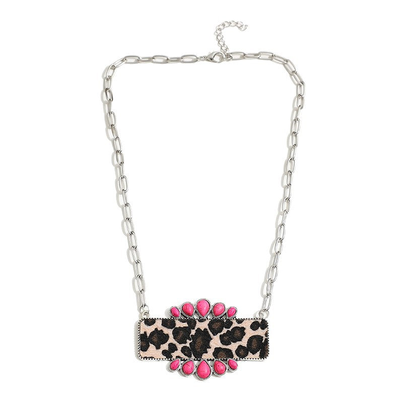 Turquoise Boho Vintage Geometric Necklace - product image 5