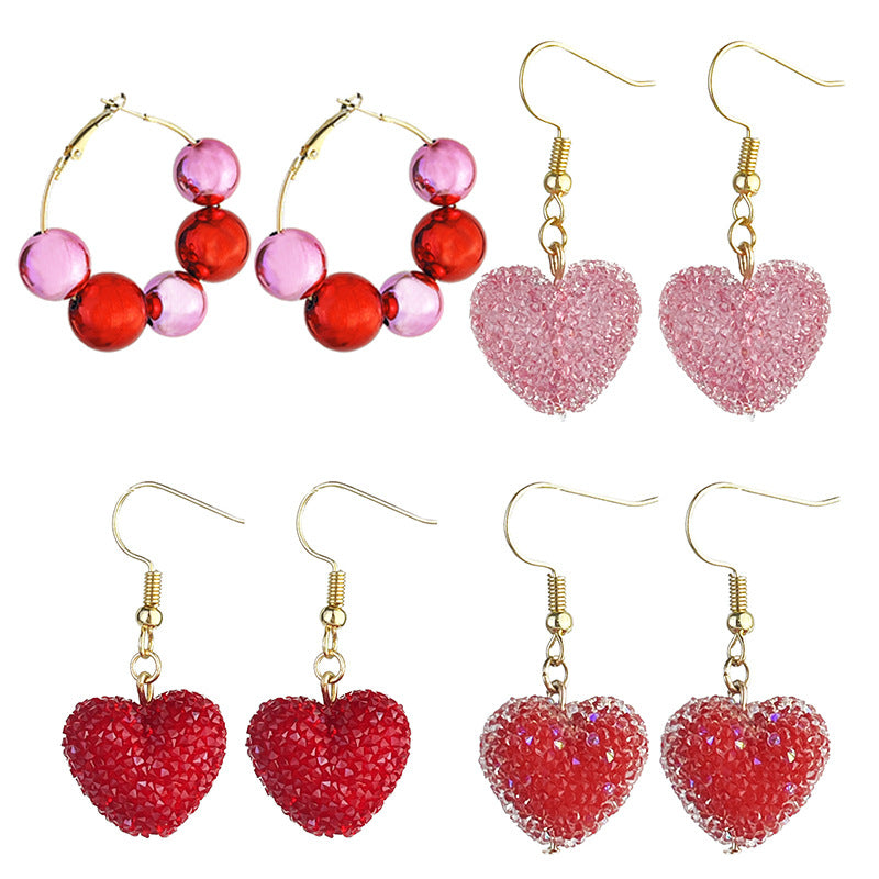 Heart Resin Beaded Earrings - product image 1