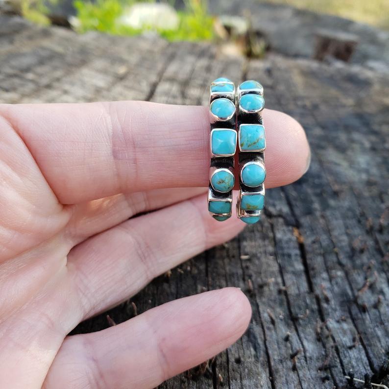 Turquoise Boho Vintage Statement Cross Earrings - product image 6