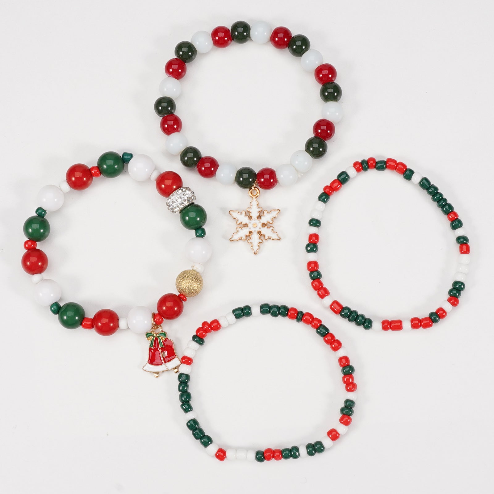 Christmas Bracelet Elastic Cord Bracelet Snowman - Snowflake - Christmas Tree
