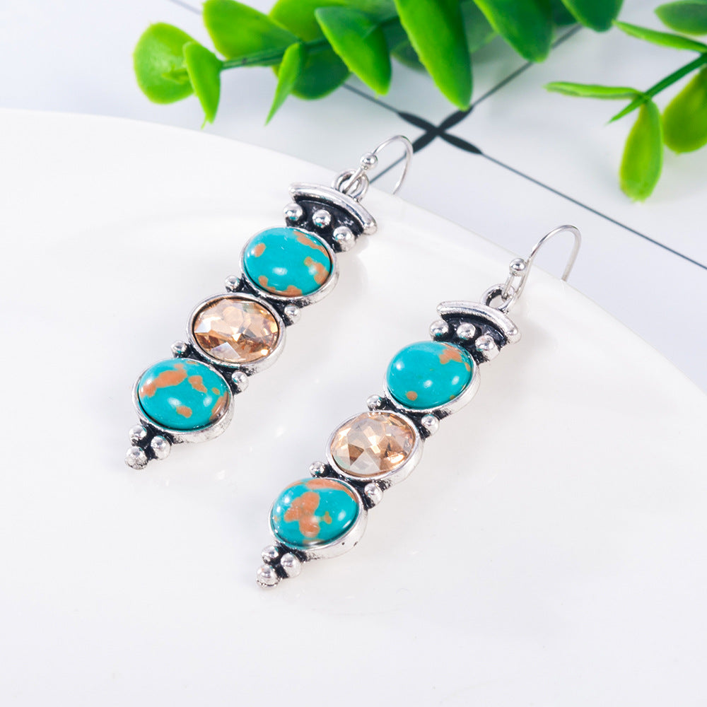 Turquoise Vintage Crystal Earrings for Women - product image 4