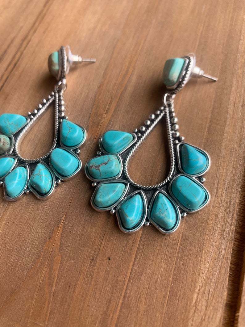 Turquoise Statement Earrings - product image 3