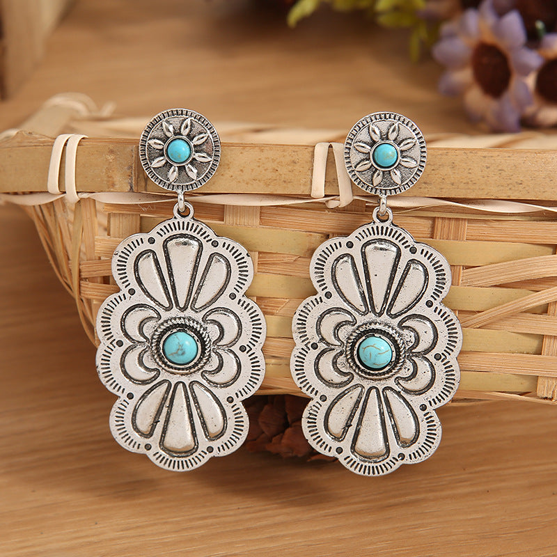 Turquoise Vintage Cross Earrings - product image 3