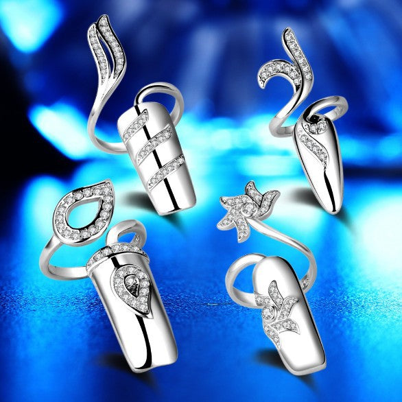 Personalized Fashion Creative Open Design Women's Ring-shaped Nail Rings with