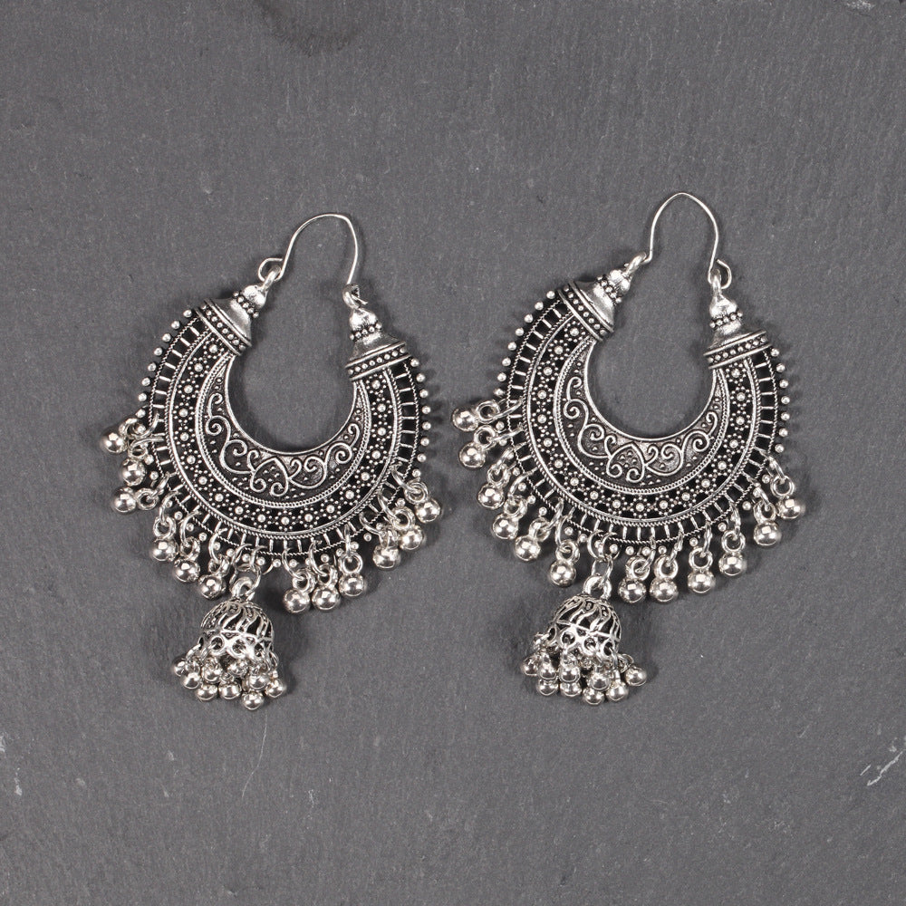 Vintage Statement Floral Moon Earrings - product image 2