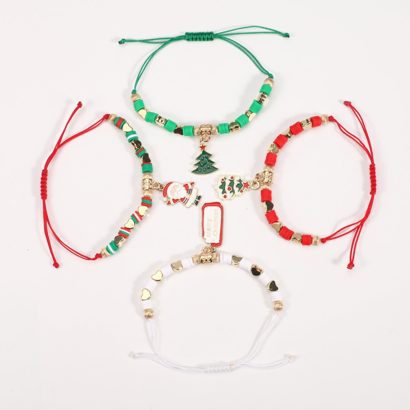 Christmas Bracelet Braided Adjustable Bracelet Snowman - Christmas Tree - - product image 17