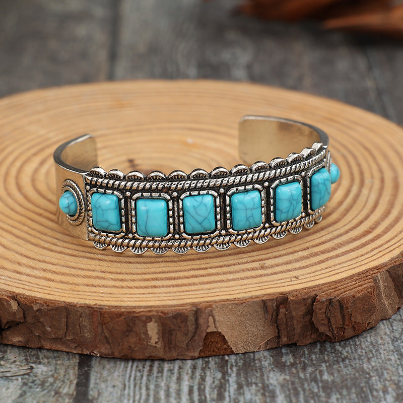 Turquoise Boho Vintage Geometric Cross Bracelet for Women - product image 3