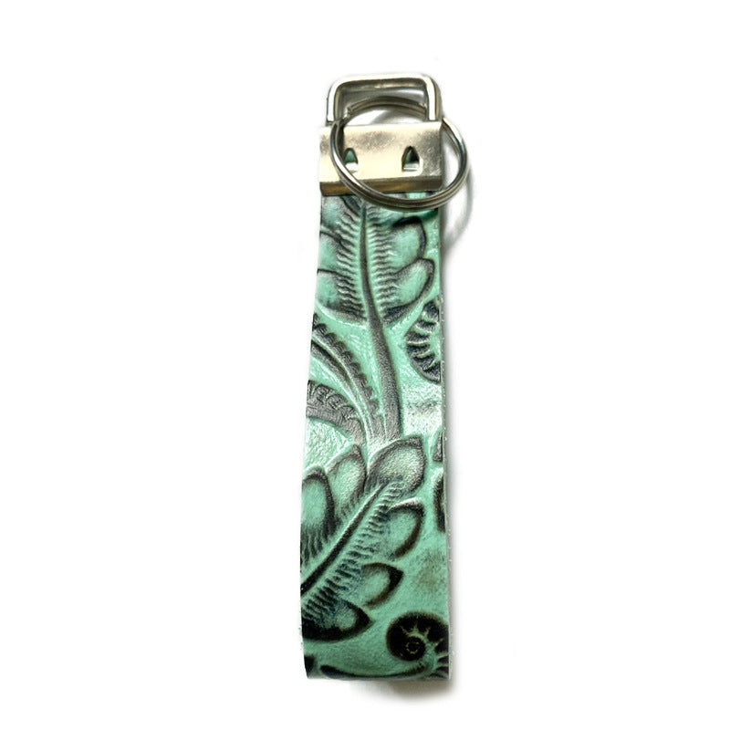 Western Vintage Cross Leather Keychain