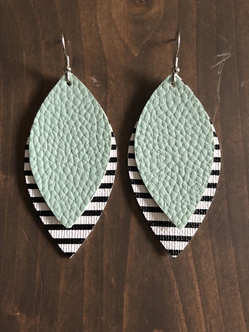 Cross Leather Earrings