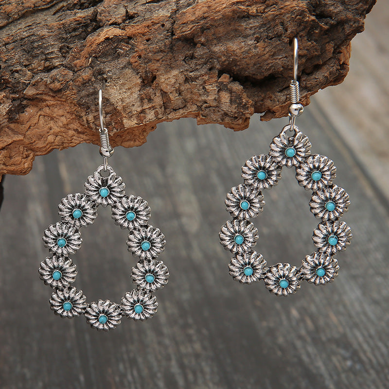 Turquoise Floral Cross Earrings for Women - product image 14