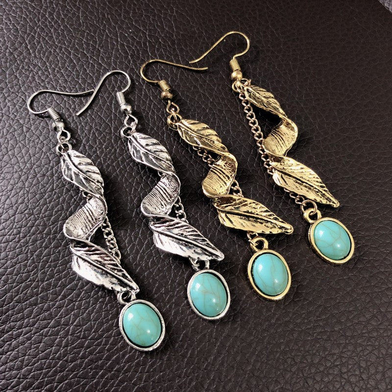 Turquoise Boho Vintage Earrings - product image 3