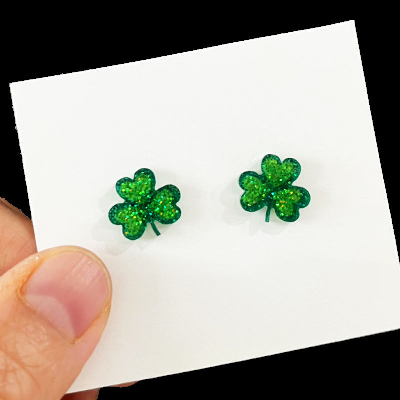 Supply Women's Earrings - Exquisite and Sparkling Green Lucky Clover Rainbow - product image 6
