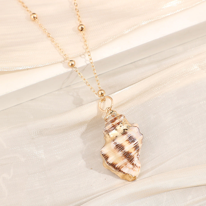 2019aliexpress : Ocean‑style Necklace with Gold‑trimmed Seashells and Conch - product image 21