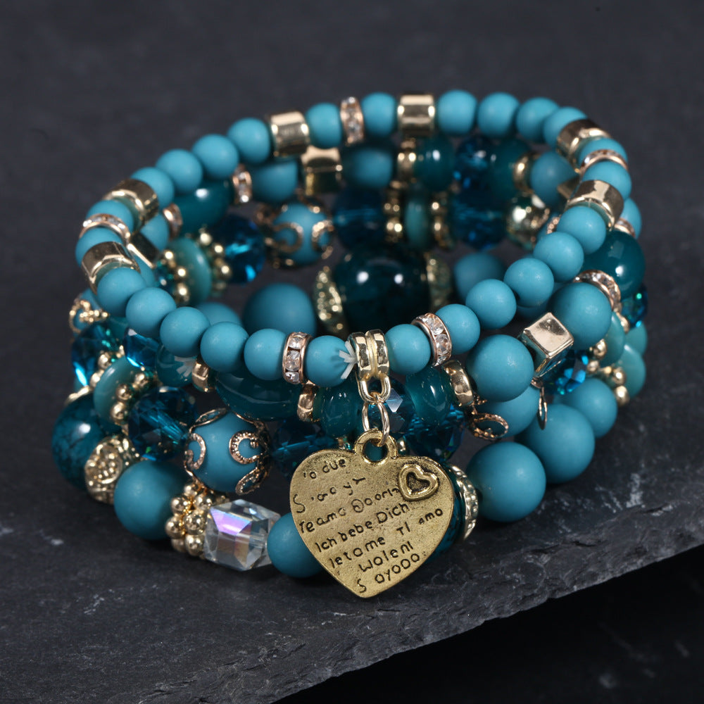 Boho Heart Cross Beaded Crystal Necklace for Women - product image 33