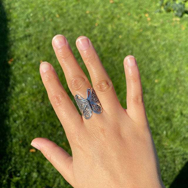 Vintage Cross Butterfly Ring - product image 9
