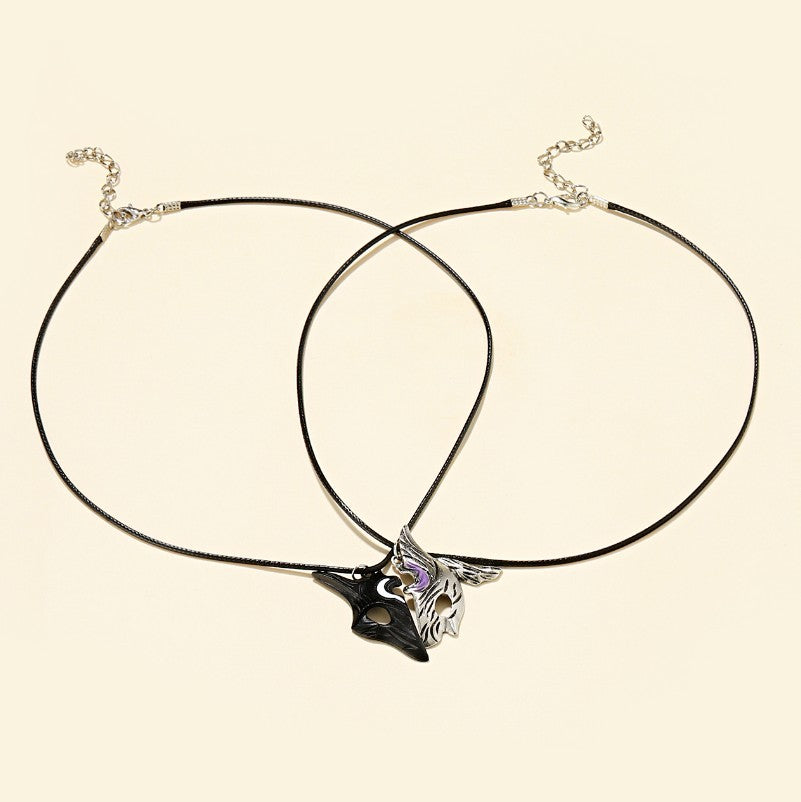 Western Double Pendant Black Cord Necklace - product image 3