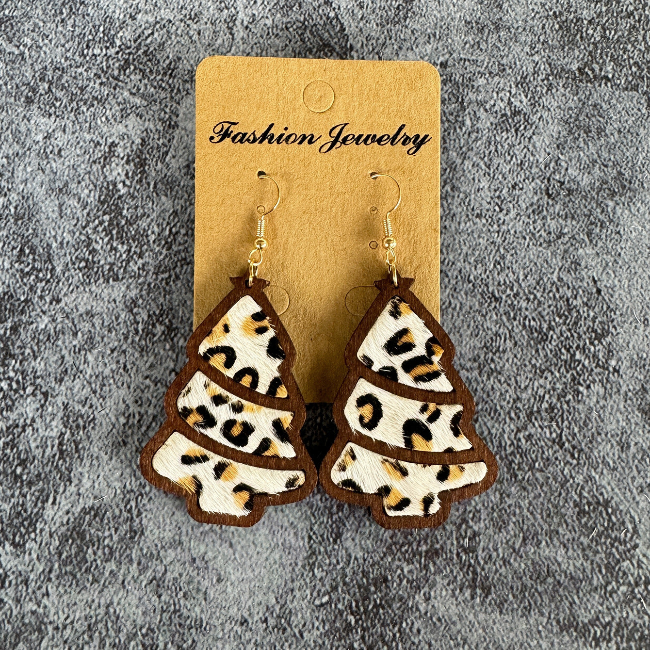 Western Horse Wood Leather Earrings - product image 7