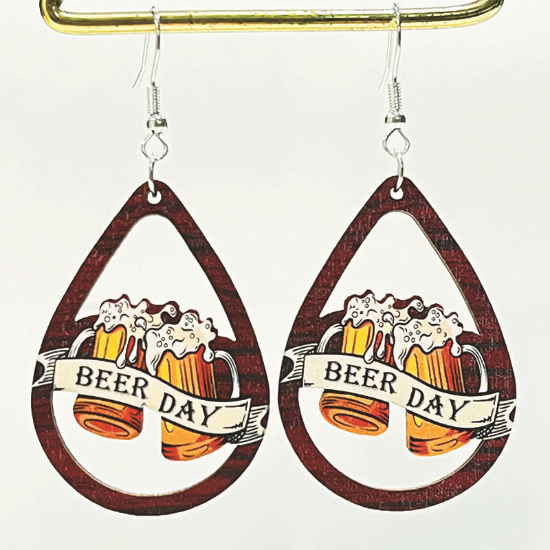 Vintage Cross Wood Earrings - product image 15