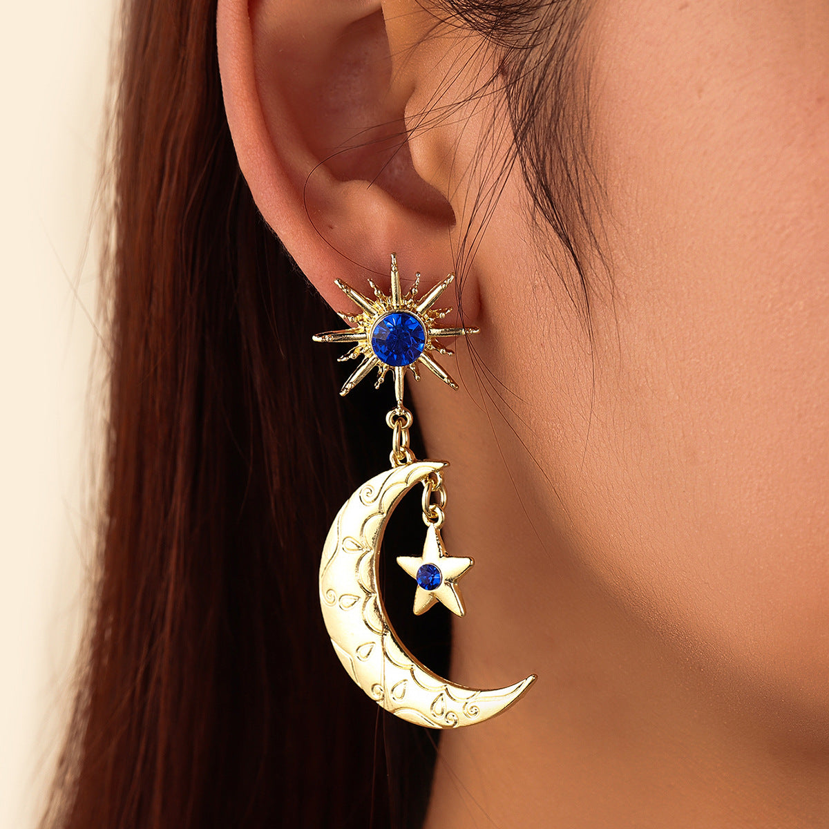 Vintage Moon Cross Earrings - product image 4
