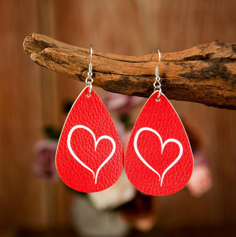 Heart Cross Leather Earrings - product image 7