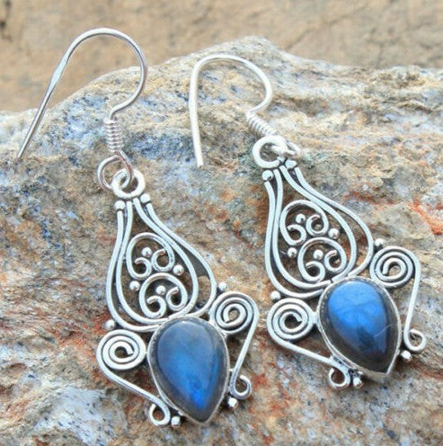 Earrings Inlaid with Sea Blue Topaz for Women Creative Rotating Water Drop - product image 26
