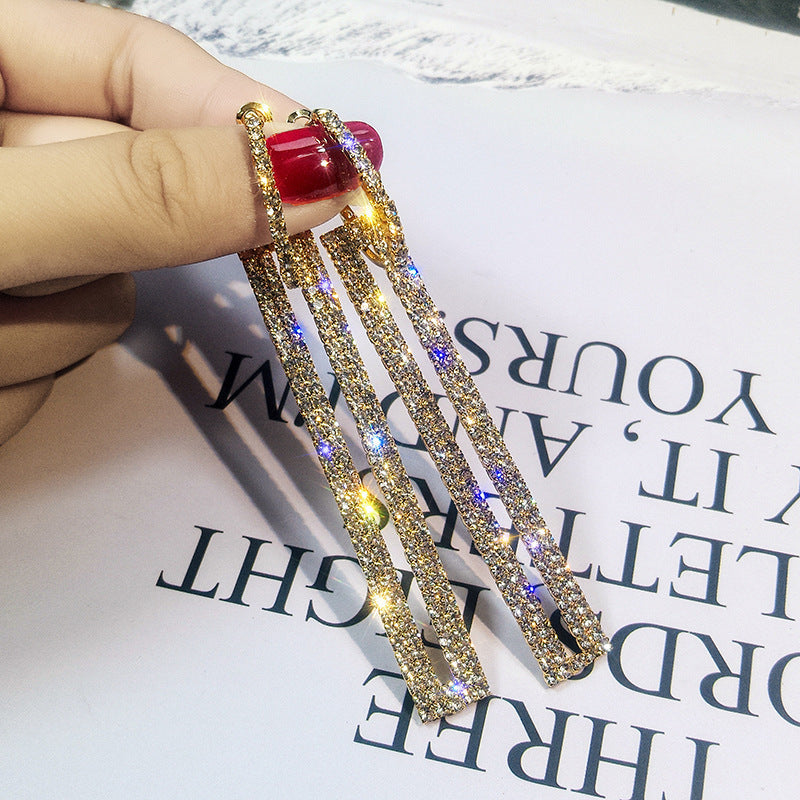 Statement Geometric Cross Crystal Earrings - product image 2