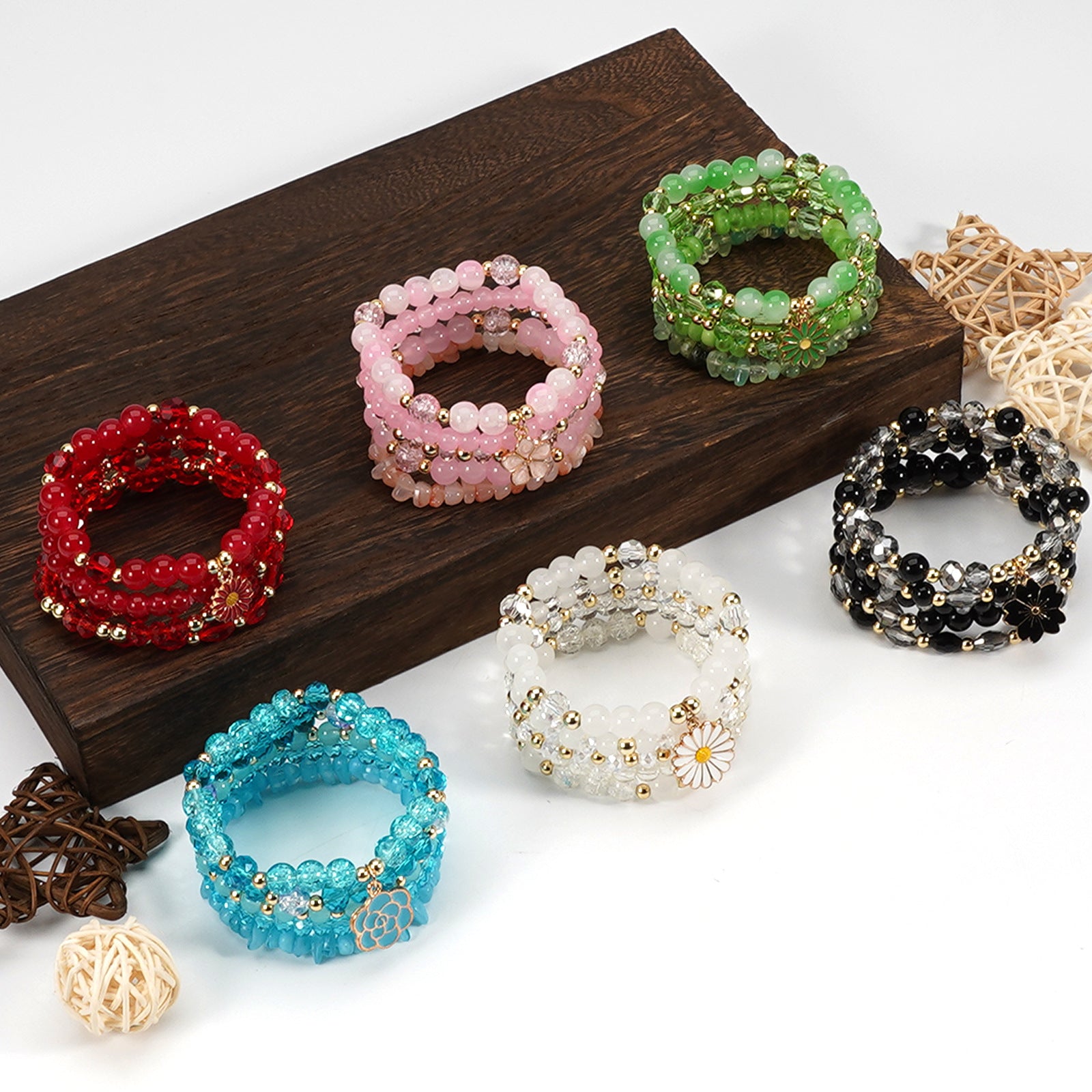 Boho Floral Cross Beaded Crystal Necklace - product image 2
