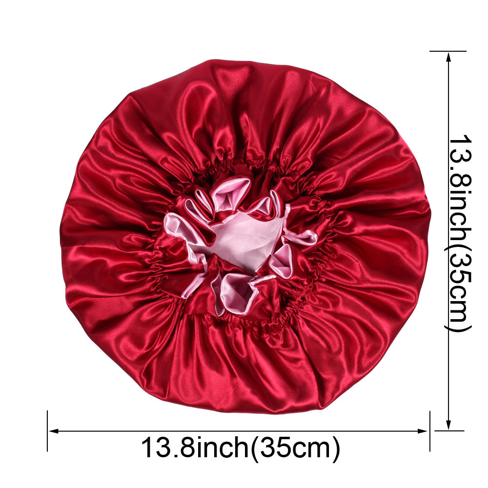 Style Solid Color Satin Hat with Satin Lining - Double-layered Head Cover - - product image 5