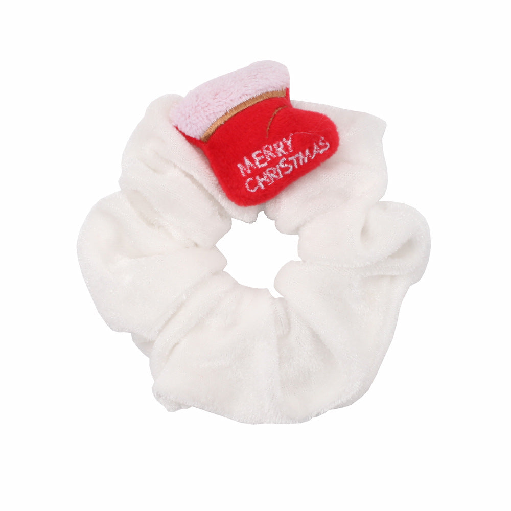 Christmas Velvet Scrunchies - Santa Claus and Deer Hair Ties - Korean Bun - product image 6
