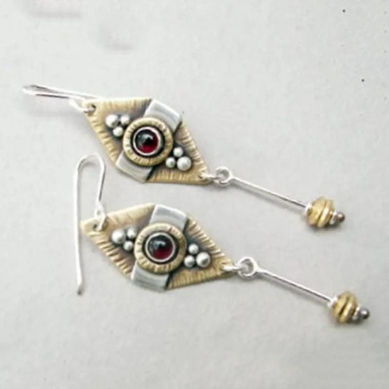 Vintage Geometric Cross Earrings