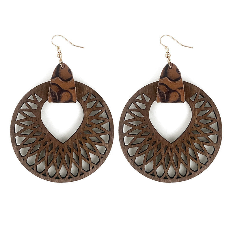 Vintage Statement Cross Wood Earrings - product image 5