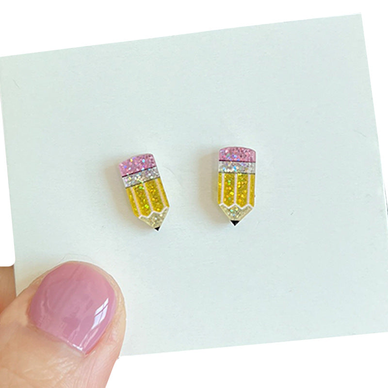 Products: Teacher Zhou's Small and Exquisite Sparkling Earrings - Apple - product image 4
