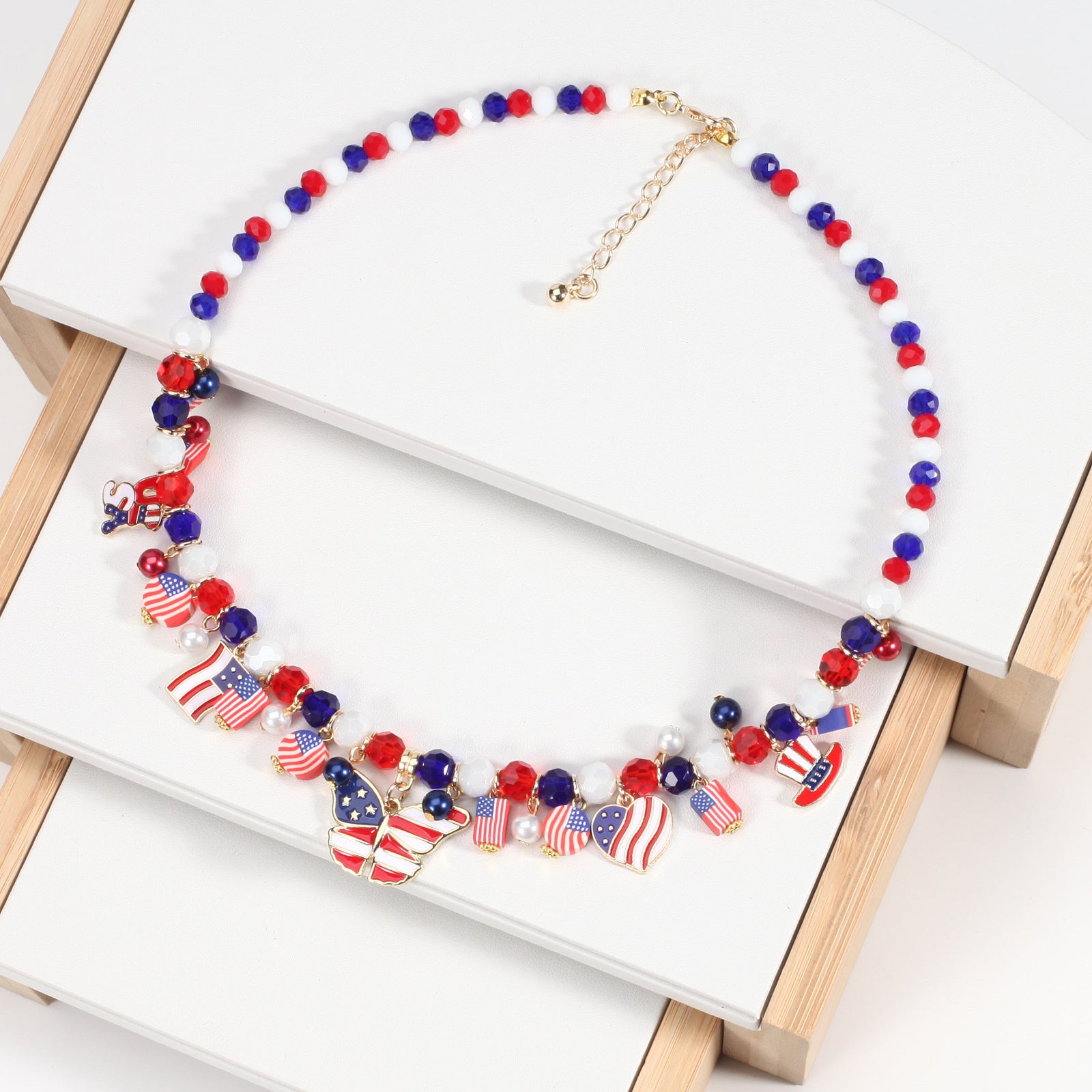 Heart Flag Butterfly Necklace