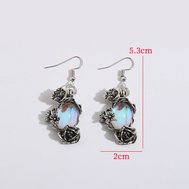 Vintage Floral Moon Cross Earrings - product image 4