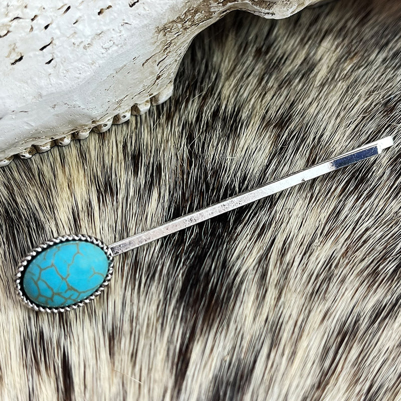 Western Turquoise Vintage Floral Cross Hair Accessory
