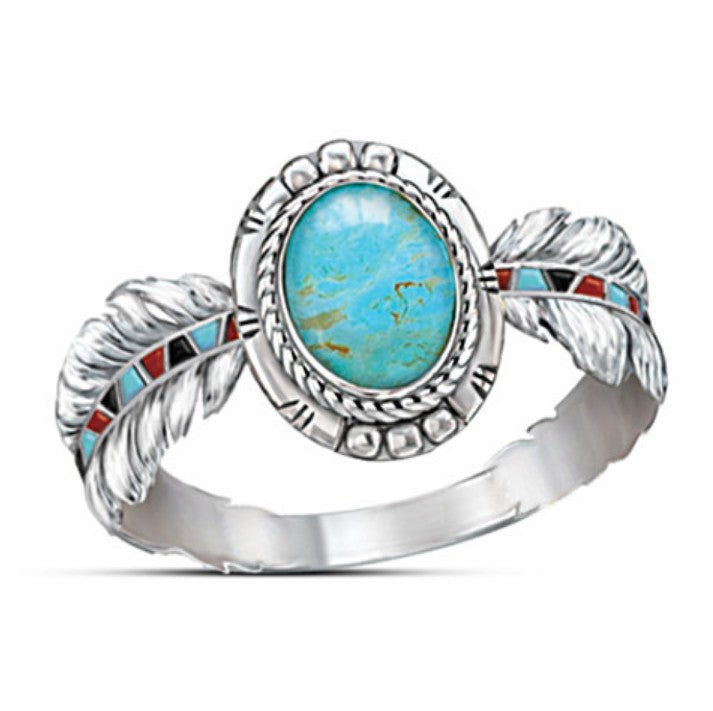 Turquoise Feather Jewelry Set - product image 1