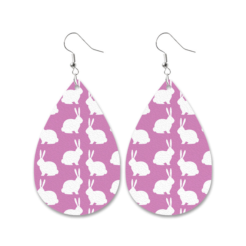 Easter Bunny Fur Earrings Leopard Print Black and White Checkered Car Carrot