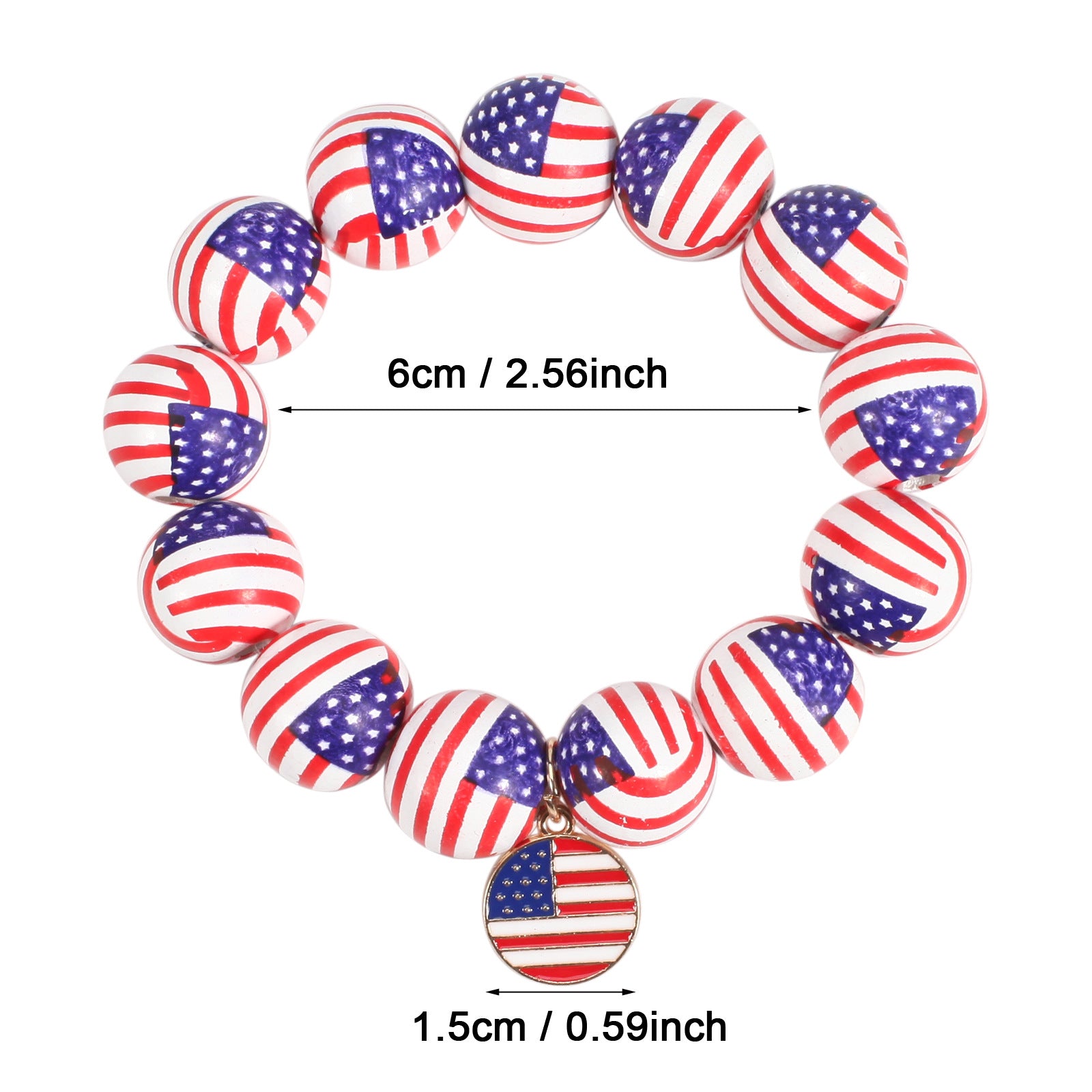Flag Wood Beaded Bracelet - product image 3