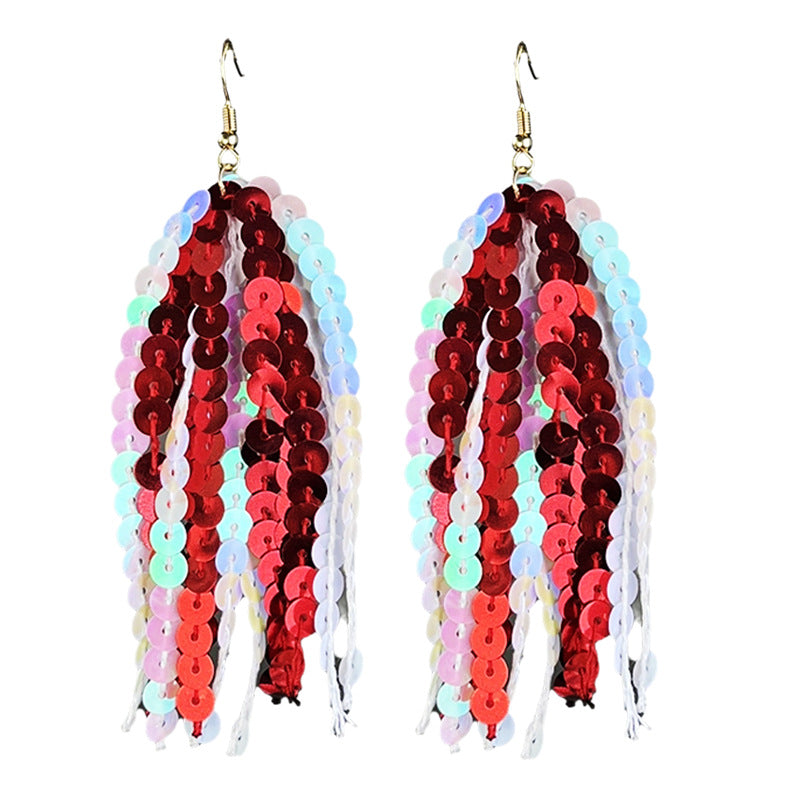 Supply: Multi-color Sparkling Tassel Earrings for Sports Seasons - - product image 9