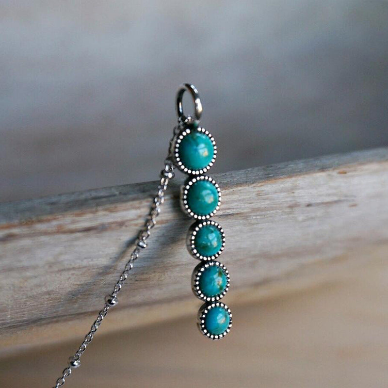 Turquoise Boho Vintage Cross Necklace - product image 4