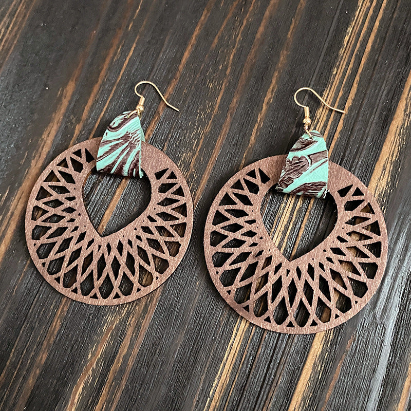 Vintage Statement Cross Wood Earrings - product image 9
